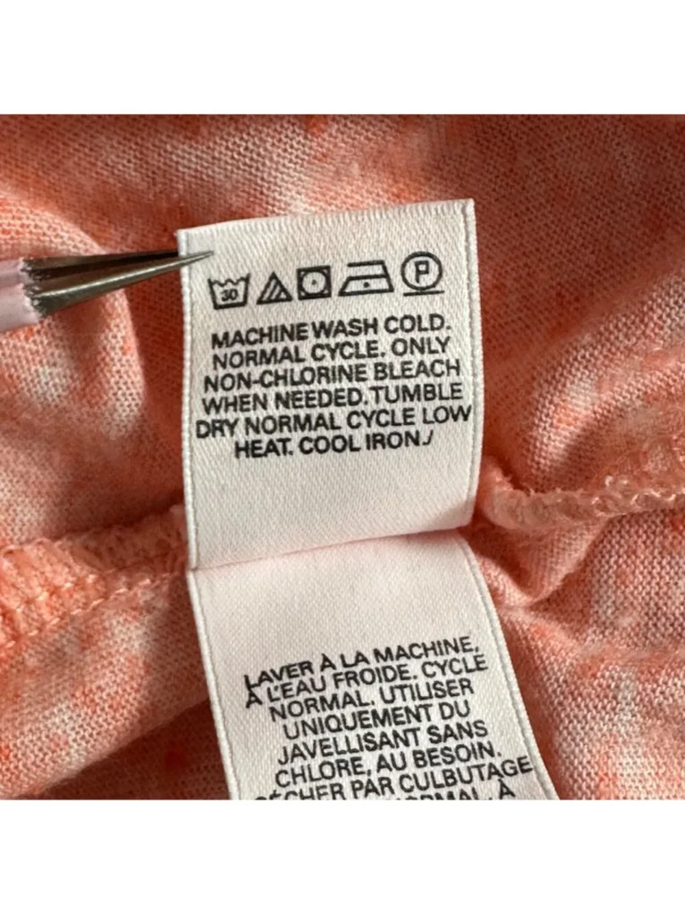 Victoria's Secret Coral V-Neck T-Shirt M Polyester/Linen Blend Beachy Vacation - Picture 8 of 12